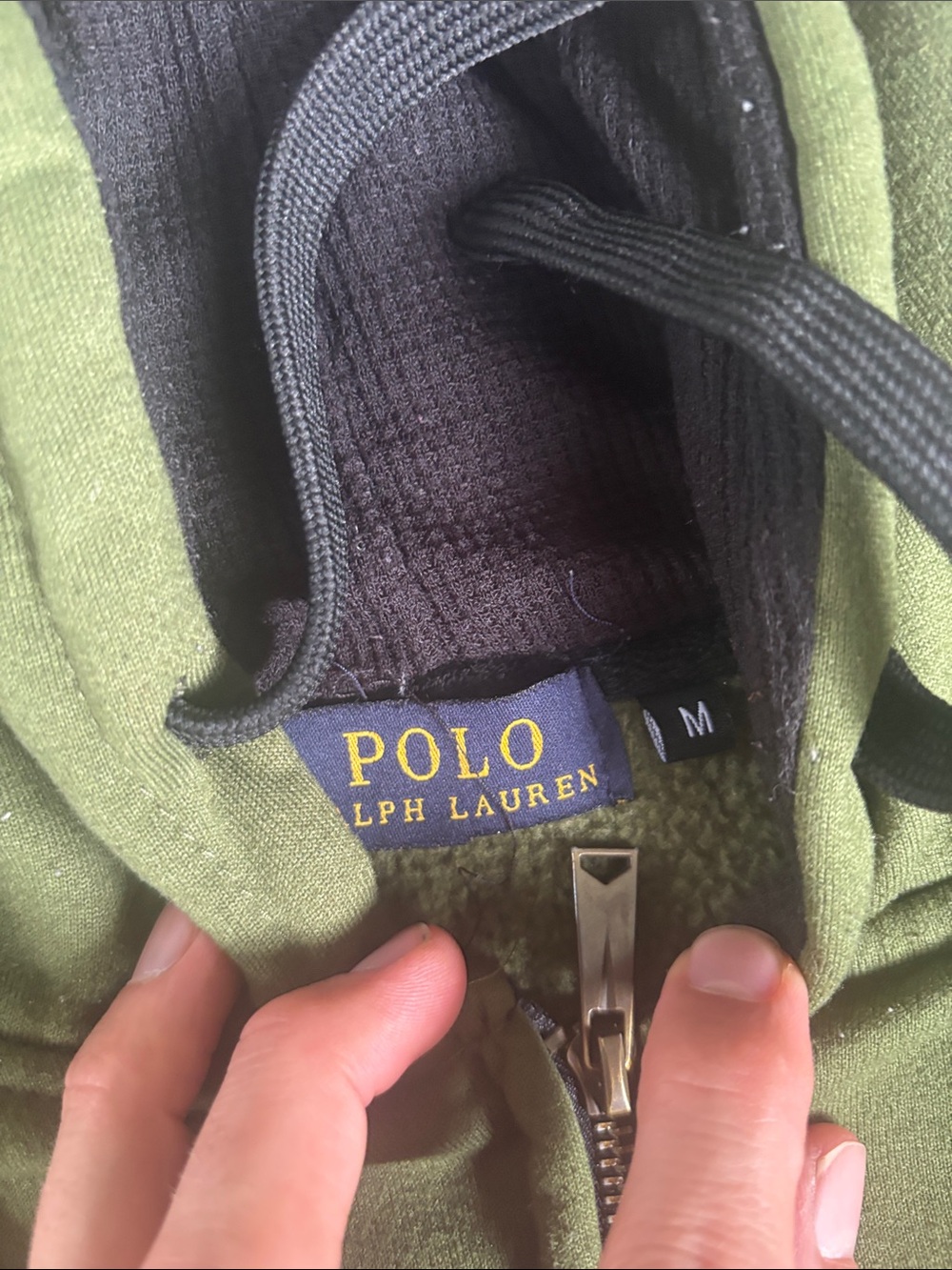 Ralph Lauren Olive Green Full-Zip Hoodie - Picture 2 of 3